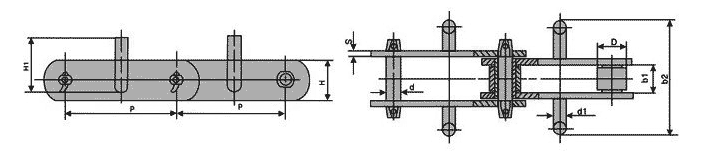 FU拉鏈機(jī)鏈條參數(shù)尺寸